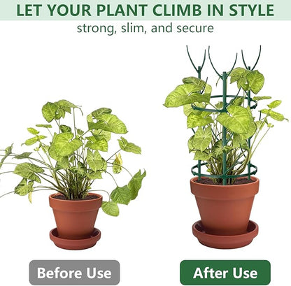 12 Pack Plant Support Stake Half Round Plant Support for Indoor Plants, Stackable 3 Tier Garden Flower Support, Plant Rings for Tomato,Monstera, Peony, Hydrangea, Climbing Plants