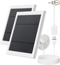 Solar Panel for Rings Camera White 2pack 4W Solar Charger Compatible with Rings Spotlight &Stick Up Outdoor Cam Battery, 10ft Long Cable with USB-C to Barrel Plug Adapter
