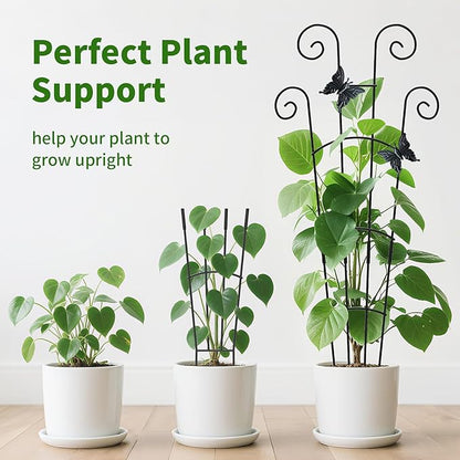 4 Pack 30 InchTaller Plant Trellis for Potted Climbing Plants Indoor,Expandable Metal Garden Trellis for Climbing Plants, Flowers Vine Ivy, Sturdy Houseplant Support for Potted Plants with Ties