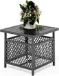 PHI VILLA Outdoor Patio Umbrella Side Table Base Stand with 1.57" Umbrella Hole for Garden,Pool Deck - Black