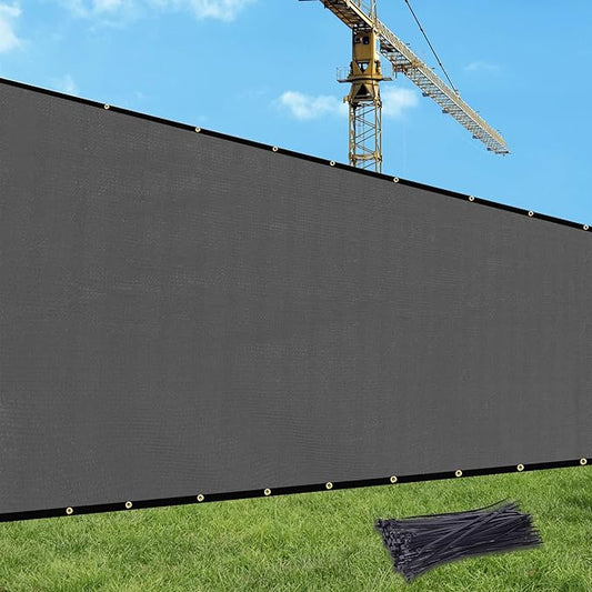 UPGRADE Privacy Fence Screen 6'x17' Dark Grey Outdoor 90% Visibility Blockage 170 GSM Mesh Shade Cover Panels for Backyard,Balcony,Home Decoration with Zip Ties,Customized Avaliable