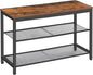 HOOBRO Shoe Bench, 3-Tier Shoe Rack, Industrial Shoe Organizer Storage Bench, 29.5 inches Entry Bench with Mesh Shelves, for Entryway, Living Room, Hallway, Easy Assembly, Rustic Brown BF75HX01