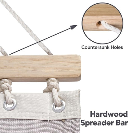 SUNCREAT Hammocks Two Person Tree Hammock, Heavy Duty Hammock for Poolside, Garden, Backyard, Patio, 450lbs Capacity, Gray Waves