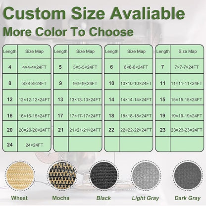 Artpuch Outdoor Pergola Shade Cover 8x18 FT Sun Shade Cloth with Grommets Mocha 90% UV Protection Canopy Patio Privacy Screen (Customized Available)