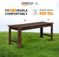 Bench, 48-Inch Solid Fir Wood Backless Patio Bench in Carbonized Finish