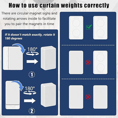 36pcs Outdoor Curtain Weights, Plastic Wrapped Magnetic Drapery Weights, Waterproof Heavy Duty Curtain Magnets for Heavy Wind Outside, Shower Curtain, Tablecloth, Flag (White)