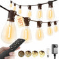 luckystyle 50FT LED Outdoor String Lights with Remote,16+1 Shatterproof Bulbs Waterproof and Dimmable Patio Lights for Porch, Garden, Backyard, Deck, Balcony, 2200K, Hanging Lighting