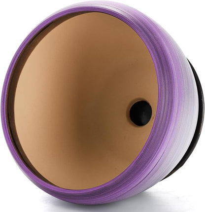 SOUJOY Set of 3 Ceramic Flower Pots, Gardening Plant Pot with Drainage Holes and Saucer, 7/5/4 inch Purple Round Succulent Herbs Cactus Planter for Indoor Outdoor