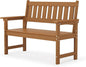 LUE BONA Outdoor Bench, 2-Person HDPS Garden Bench, Outdoor Benches Weatherproof, All-Weather Fade/Rot Resistant Patio Bench for Park, Front Porch, Backyard (Brown-Oil Printed)