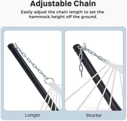 SUPERJARE Hammock with Stand, 2 Person Heavy Duty Hammock Frame, Detachable Pillow & Strong Curved-Bar & Portable Carrying Bag, Perfect for Outdoor & Indoor - Graffiti Blue