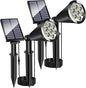 MEIHONG Solar Spot Lights for Outside, Waterproof Solar Spot Lights Dusk to Dawn, Solar Landscape Lights Solar Powered Lights for Garden Porch Walkway Patio (2 Pack)