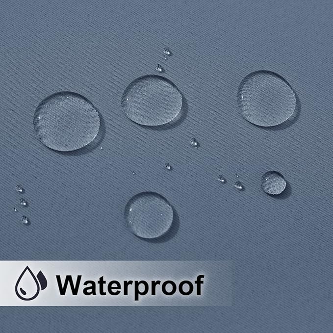 NICETOWN Outdoor Patio Curtain W66 x L95 inch, Blackout Waterproof Drape Light & Draft Blocking for Both Indoor & Outdoor Usage Privacy Gazebo Porch Covering, 1 Panel, Stone Blue
