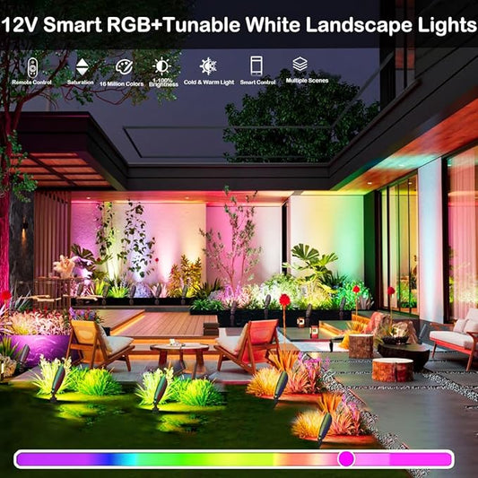 Spotlight with RGB and Tunable White, 12V Die-Cast Aluminum Landscape Light