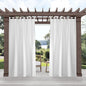 Exclusive Home Cabana Solid Indoor/Outdoor Light Filtering Hook-and-Loop Tab Top Curtain Panel Pair, 54"x144", White
