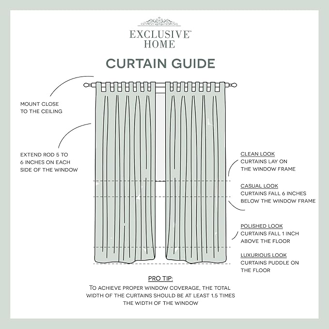 Exclusive Home Cabana Solid Indoor/Outdoor Light Filtering Hook-and-Loop Tab Top Curtain Panel Pair, 54"x84", Vanilla
