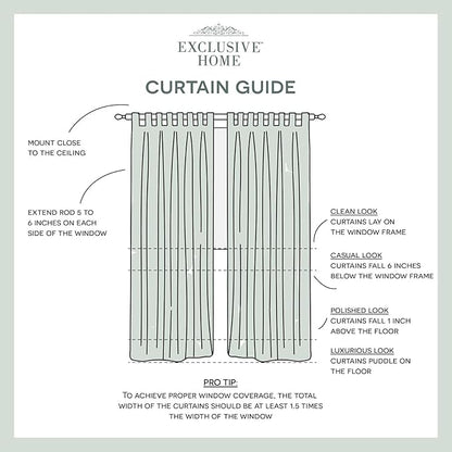 Exclusive Home Cabana Solid Indoor/Outdoor Light Filtering Hook-and-Loop Tab Top Curtain Panel Pair, 54"x84", Vanilla