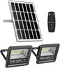 Solar Flood Light Outdoor 1000LM Dual 6000K Bright White Floodlights Ip65 Waterproof Solar Power Light Auto On/Off Dusk to Dawn with Remote Control for Yard, Garden, Shed, Barn.