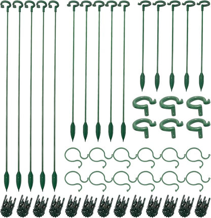 70PCS Plant Supports Stakes, 30PCS Adjustable Flower Support Poles(3 Sizes), 20 Garden Orchid Sticks Extended, 20 Orchid Clips Plant Support Stakes for Tomato Amaryllis Vegetables Phalaenopsis Roses