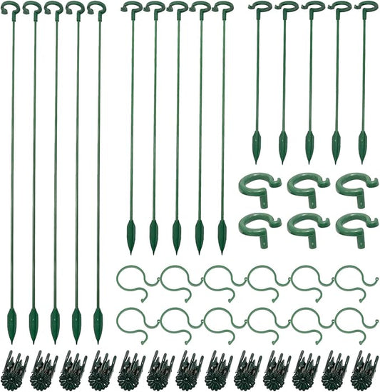 70PCS Plant Supports Stakes, 30PCS Adjustable Flower Support Poles(3 Sizes), 20 Garden Orchid Sticks Extended, 20 Orchid Clips Plant Support Stakes for Tomato Amaryllis Vegetables Phalaenopsis Roses