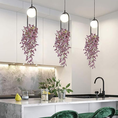 Artificial Wandering Jew Hanging Plants, 5 Pack, 22-Inch PVC Faux Greenery