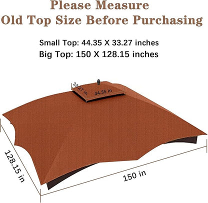 Ripstop Rust Red Ripstop Replacement Top for Lowe's Allen Roth 10X12 Gazebo Model #GF-12S004B-1/ GF-12S004BTO