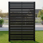 Casaphoria Metal Privacy Screen Outdoor, 72" H x 47" W Freestanding Decorative Privacy Screen for Patio Deck Balcony Garden with Stable Base, Black-Benjamin