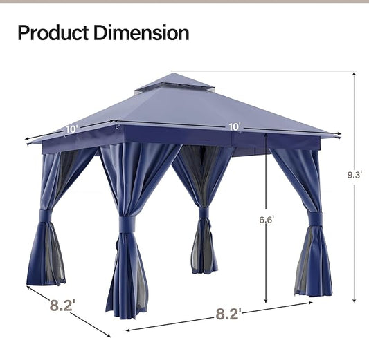 10'x10' Semi-Permanent Outdoor Patio Gazebo