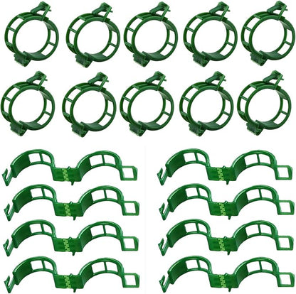Plant Support Clips - Tomato Clips for String Trellis, 100pcs Grape Vine Clips for Garden Netting Climbing Plants, Secured Plastic Plant Clip for Fixing Stem and Vine (100, Green)