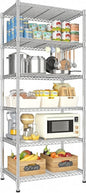 Xcity Storage Shelves, 6 Tier Heavy Duty Metal Shelving Unit, 2400 LBS Capacity Adjustable Steel Wire Shelf Organizer for Pantry, Kitchen, Garage, 14" D x 30" W x 70" H, Chrome