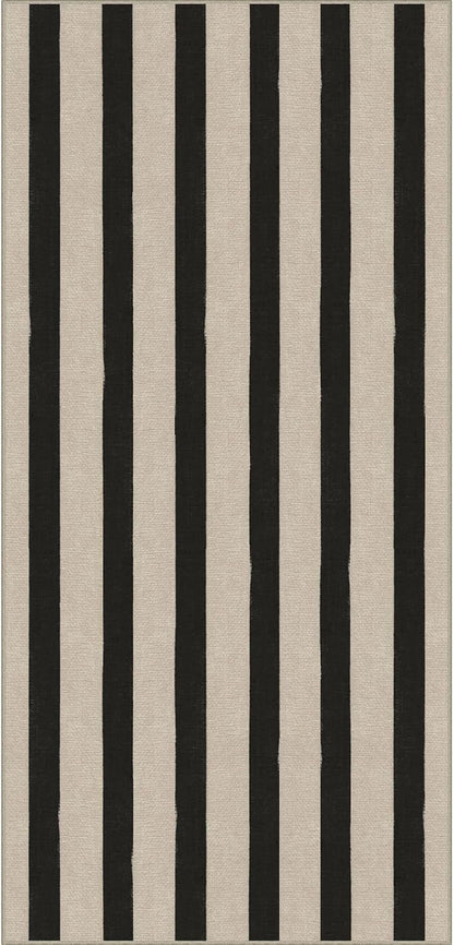 Outdoor Rug Door Mat, Black and White Stripe, 2 x 4.3 ft