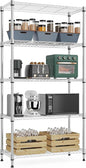 Xcity Storage Shelves, 5 Tier Heavy Duty Metal Shelving Unit, 2000 LBS Capacity Adjustable Steel Wire Shelf Organizer for Pantry, Kitchen, Garage, 14" D x 30" W x 60" H, Chrome
