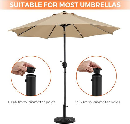 Yaheetech 31lbs Umbrella Base, Heavy Duty Patio Umbrella Base Stand, Round Resin Umbrella Base Stand, Outdoor Market Umbrella Base for Garden, Backyard, Beach