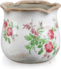6 Inch Ceramic Plants Pots Vintage Ceramic Flower Planters Crackle Glaze Finish Flower Pots Decorative Floral Vintage Planters for Living Room Garden Home Decor Gifts(Classic)