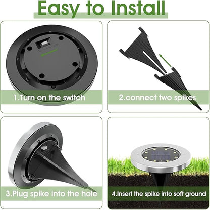 INCX 4.6 inch Solar Lights Outdoor Waterproof,16 Pack Solor Ground Light for Outside, Solar Garden Lights Landscape Lighting for Patio Pathway Lawn Yard Deck Driveway Walkway, Warm White
