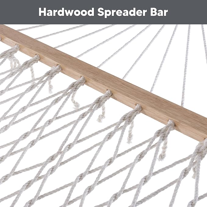 SUNCREAT Hammocks for Outside, Two Person Hammock for Patio, Garden, Porch, Outdoor, Dark Grey