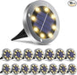 Solar Ground Lights 16Pack, Garden Solar Outdoor Waterproof Pathway Bright In-Ground Lights Outdoor Lighting Decor for Lawn, Patio, Yard, Driveway,Walkway Warm Light