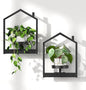 HOOBRO Wall Plant Holder, Wall Planters for Indoor Plants Set of 2, Plant Hanger Indoor Window Plant Shelves for Indoor Outdoor Decor, Black BK08HJP201