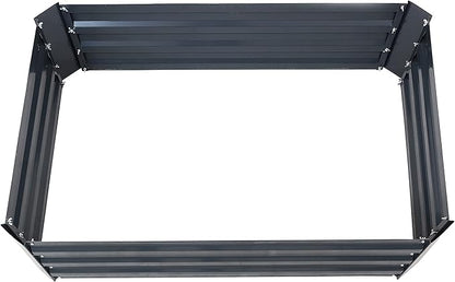 Sunnydaze 11.75" H Raised Metal Garden Bed - Galvanized Raised Garden Bed Outdoor for Vegetables and Flowers - Dark Gray - 4' x 3' Rectangle