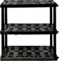 Oskar Heavy Duty Plastic Storage Shelves- for Garage, Kitchen, Bathroom Basement Kids Room, Stackable 3-Tier Black Organizer Rack for Books Shoes, Toys, Pantry, Cleaning and Closet Organization