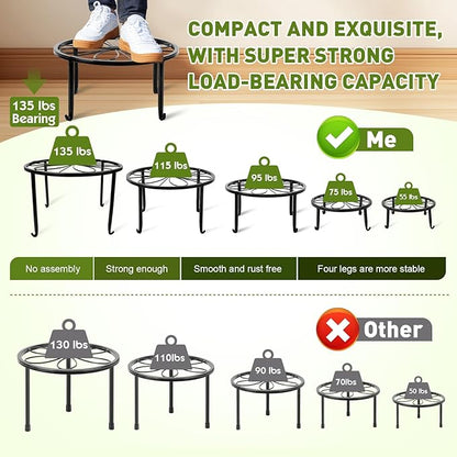 ESRICH 10Pack Plant Stand, Metal Plant Stands for Outdoor Indoor Plants, Heavy Duty Plant Stands for Multiple Plant, Anti-Rust Iron Plant Pot Shelffor Planter, Potted Plant Holder for Garden Home
