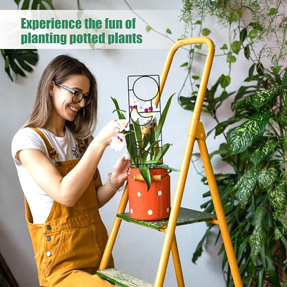 Plant Trellis for Climbing Plants Indoor, 15.94Inch Small Garden Metal Houseplant Trellis for Potted Plants Outdoor with 4 Patterns for Vine Ivy Flower Plant Support Lover Gifts Lattice
