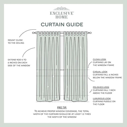 Exclusive Home Cabana Solid Indoor/Outdoor Light Filtering Hook-and-Loop Tab Top Curtain Panel Pair, 54"x84", Vanilla