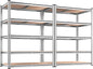 REIBII 2020LBS Garage Shelving Heavy Duty Metal Shelving 5 Tier Storage Shelves, Garage Shelves for Basement, Warehouse, Pantry, Closet, Kitchen, 72" H x 35.55" W x 16" D, Galvanized, 2 Pack