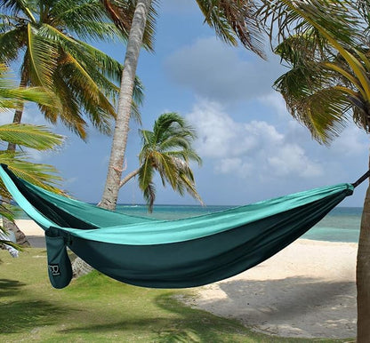 Gold Armour Camping Hammock - XL Double Hammock Portable Hammock Camping Accessories Gear for Outdoor Indoor with Tree Straps, USA Based Brand (Turquoise and Seafoam)