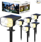 DAMINY Solar Spotlights Outdoor Waterproof IP65,2 CCT(Warm White & Cool White),4 Lighting Modes Solar spot Lights for Yard,Garden,Pathway,Landscape,Auto On/Off-6 Pack