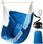 Chihee Hammock Chair Hanging Swing Max 500 Lbs 2 Cushions Included Metal Spreader Bar with Anti-Slip Grooves Portable Hanging Chair Side Pocket Large Macrame Bohemian Chair Indoor Outdoor