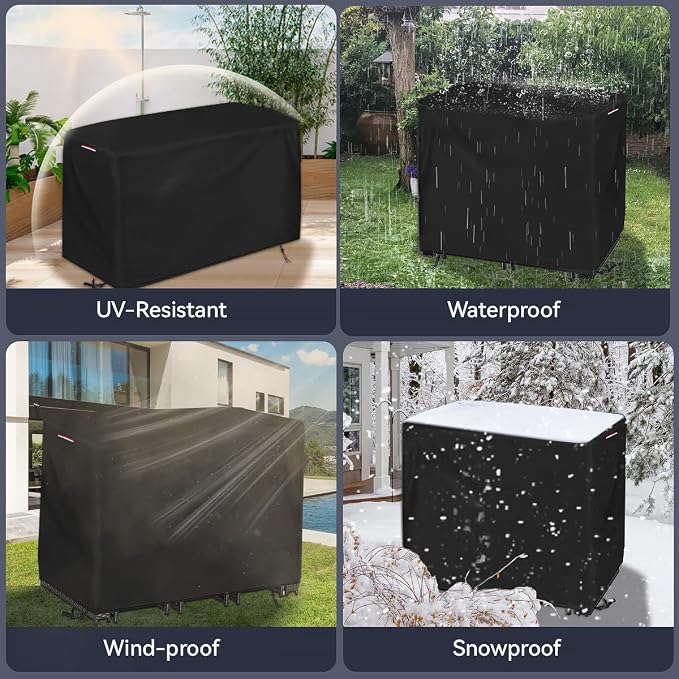 Patio Swivel Bar Set Covers, Waterproof Outdoor Bar Height Set Cover - Image 8