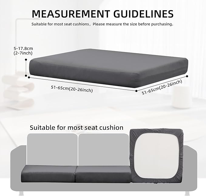 Cushion Covers, 14 Pack, Grey Stretch-Fit for Patio Furniture