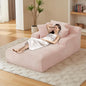 Chaise Lounge Chair Indoor, 50 Inch Oversized Corduroy Upholstered Boneless Sofa Bed, Deep Seat Sleeper Couch Reading Chairs, Cloud Sofas Couches for Living Room (Pink, 50" W x 80" D)