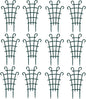 12 Pack Trellis for Potted Plants, Garden Trellis for Climbing Plants Plastic Mini Climbing Plant Trellis Flower Pots Support Stackable Trellis for Climbing Plants Peas, Dark Green